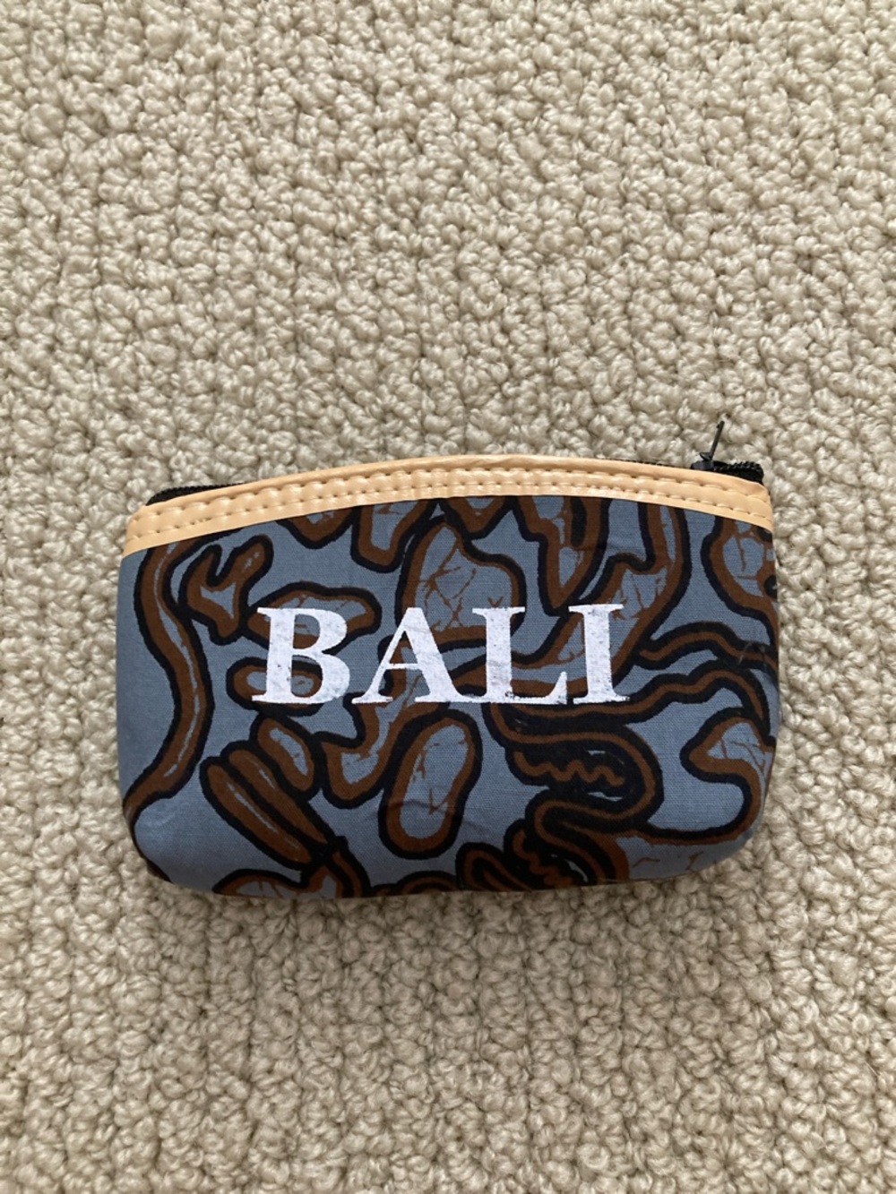 Target Blue & Brown 'BALI' Small Zipper Coin Pouch Wallet